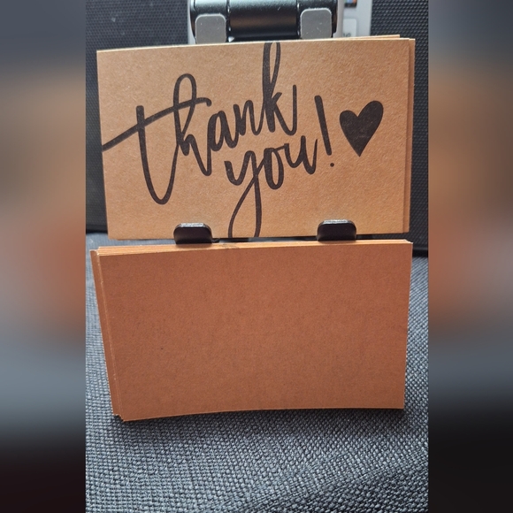 🦋LAST ONE 550ct-50 Kraft Paper Thank You Cards +500 Kraft Paper TY Stickers - Picture 4 of 6